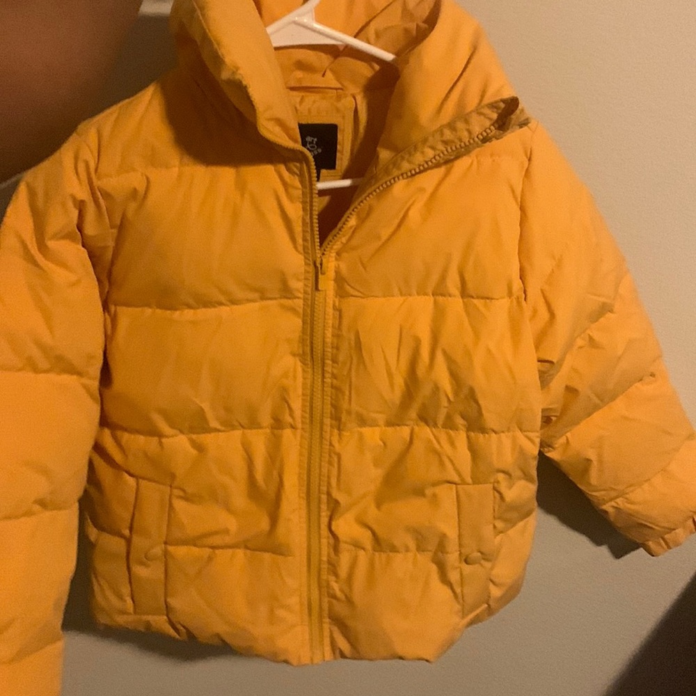 Gold high neck puffer jacket